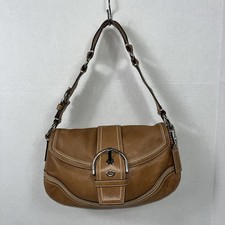 Y2K Vintage Coach Soho Hampton Hobo 10578 Tan Leather Buckle Shoulder Bag Flap