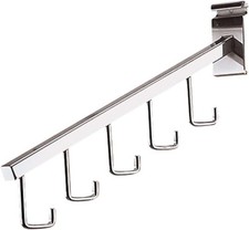 Set of 6 Wire Grid Chrome J-Hooks J Hook Waterfall Faceout Standard Gondolla