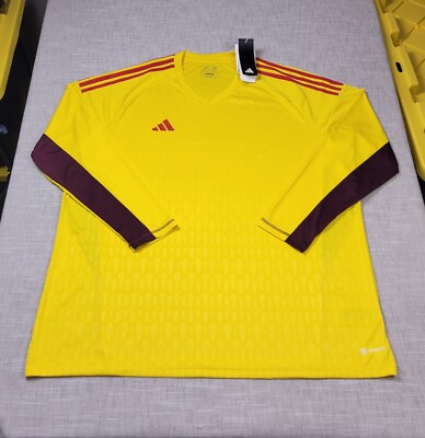 Adidas Tiro 23 Soccer Jersey 2XL Mens Yellow Red Brown Goalkeeper Long Sleeve