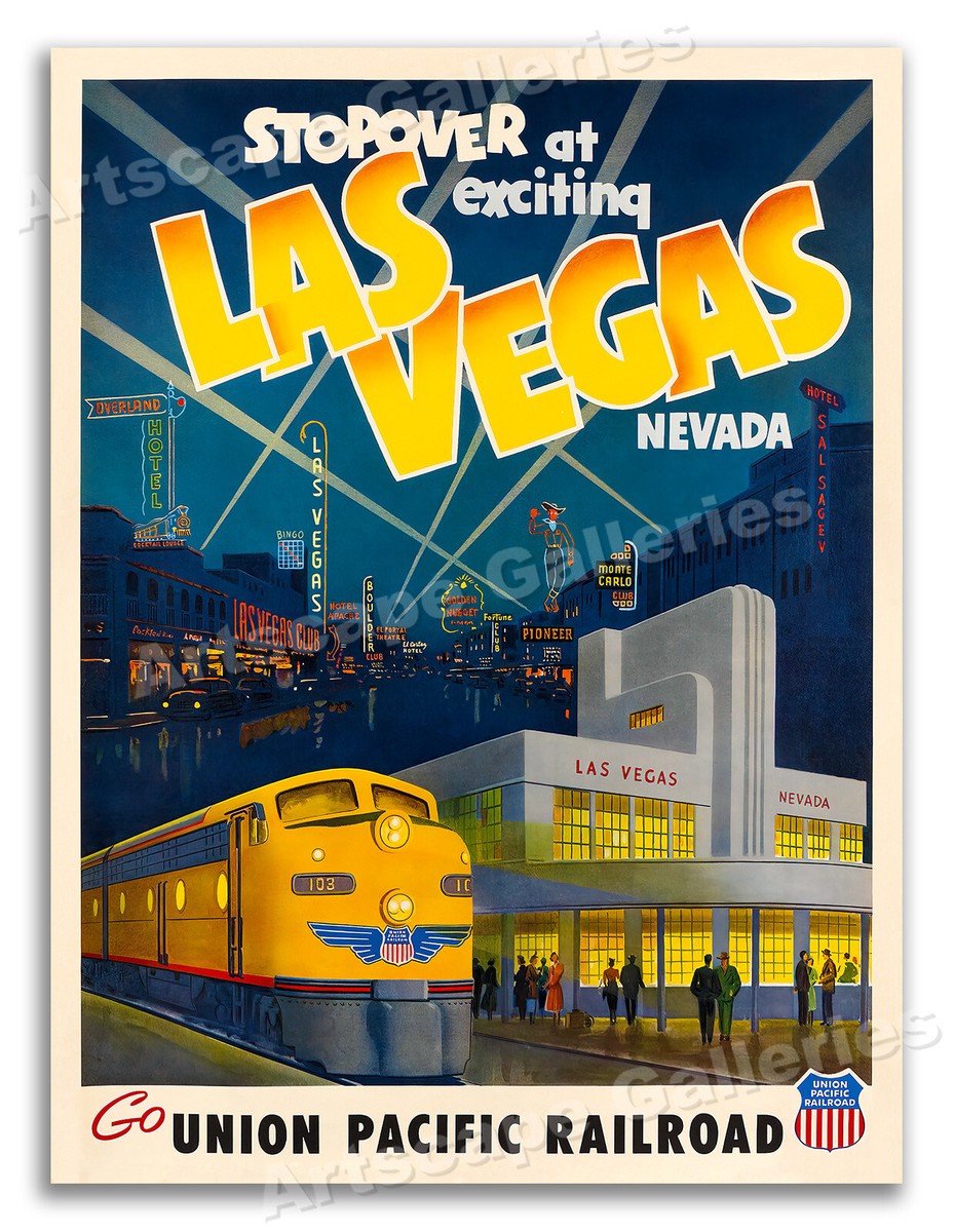 Exciting Las Vegas, Nevada! - 1950s Vintage Style Travel Poster