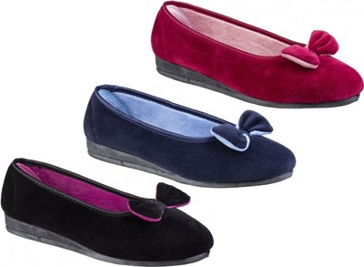 velour ballerina slippers