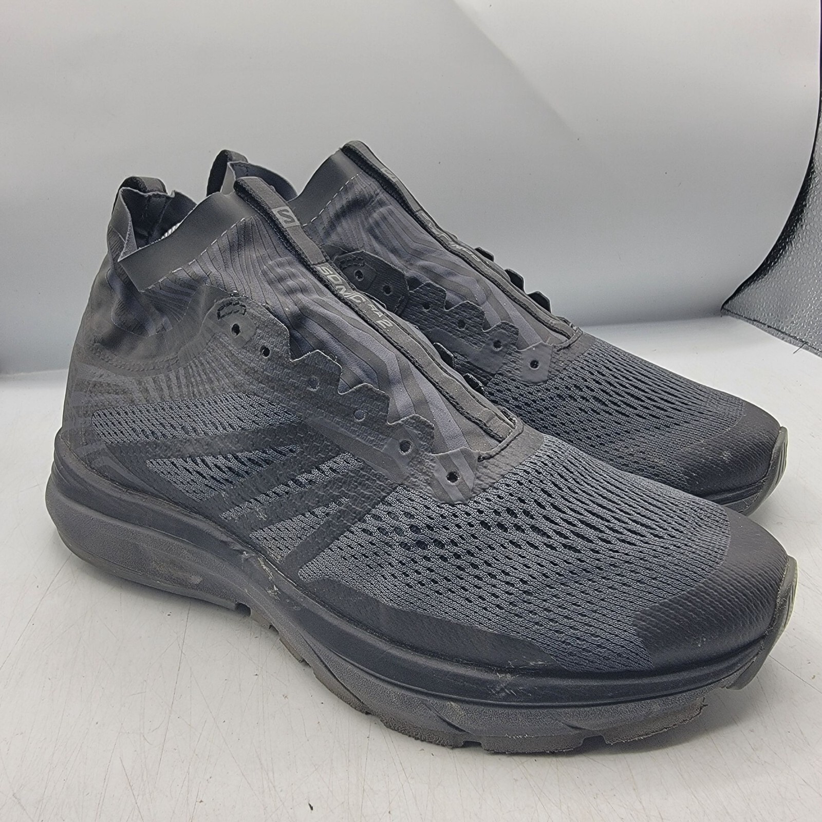 Salomon Sonic RA Nocturne Womens Size 10 Triple Black Running Shoes Casual 408083  