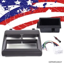 Radio Grey Gray Single Din Dash Kit Pocket Bezel Fit For Chevy GMC Trucks 88-94