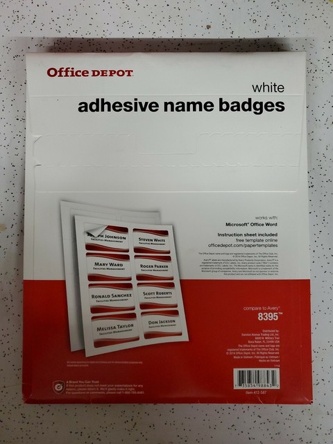 Office Depot White Adhesive Name Badges 2 1/3" x 3 3/8" 160 Badges | eBay