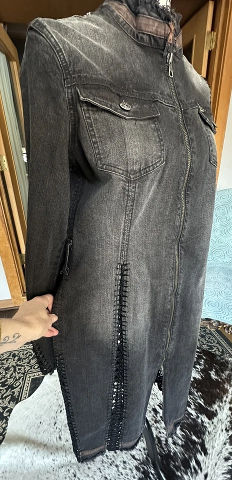 Vintage Y2k Parasuco Denim Cult Amanda Dress/Duster Jacket Tag Size L - Image 2 of 4