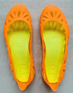 orange jelly shoes