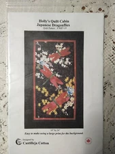 JAPANESE DRAGONFLIES Quilt Pattern Castilleja Cotton Holly's Quilt Cabin 16x26