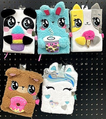Claire's Girls Plush Lock Diary Choose Panda Cat Bunny Bear