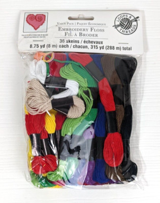 Loops & Threads Embroidery Floss - 8.75 Yards Each - Primary - appox 20 Skeins