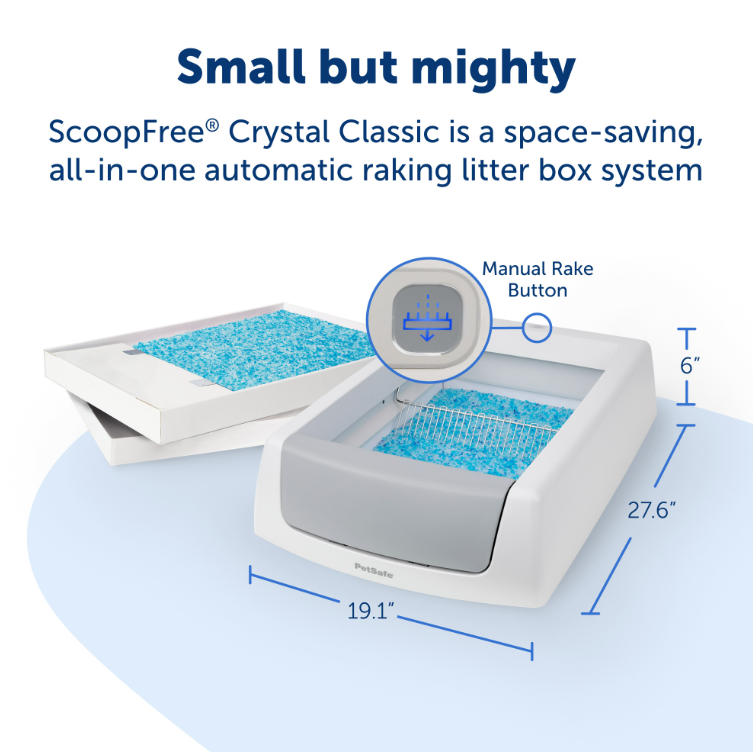 ScoopFree Crystal Classic SelfCleaning Cat Litter Box, Unbeatable Odor