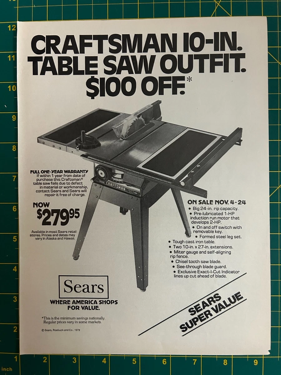 Sears table saw deals