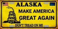 MAKE AMERICA GREAT AGAIN TRUMP DON'T TREAD METAL AUTO TAG LICENSE PLATE REPLICA