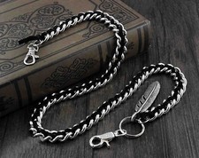 Leather Braided Biker Trucker Pants Fob Keychain Jean Wallet Chain