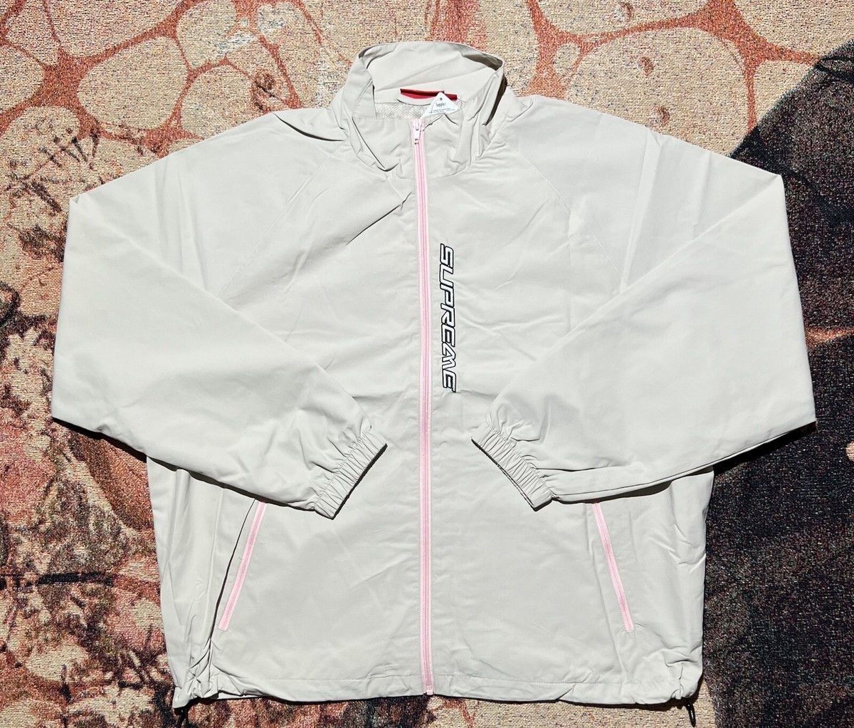 Supreme Contrast Zip Track Jacket Tan Size Large Brand New