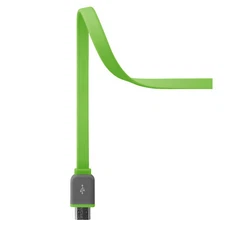 Merkury Cordies Rubber 5' High Speed Flat Micro USB Cable, green, *NEW* FREE S&H