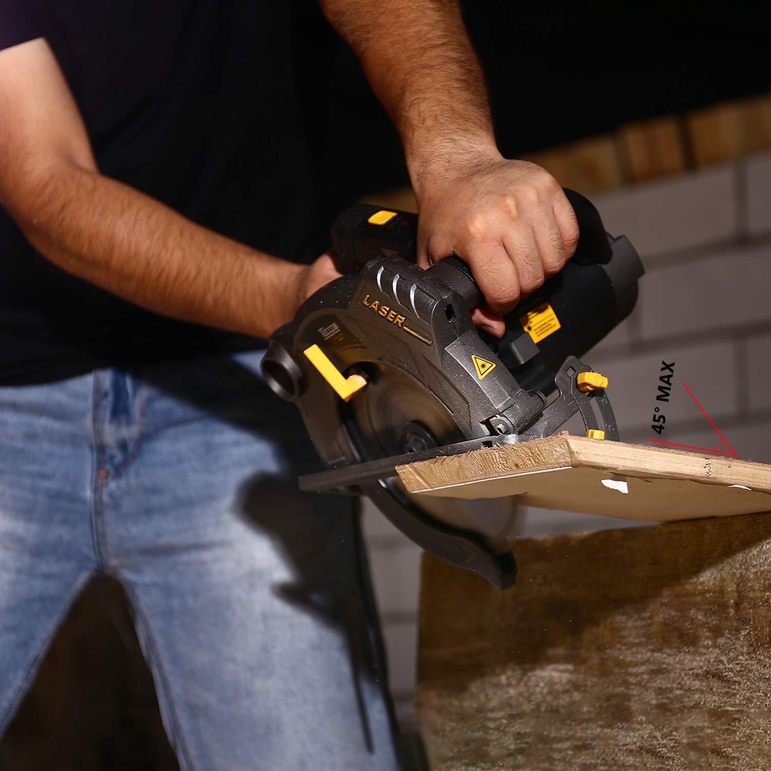 Circular Saw, TECCPO 7-1/4&rdquo; 5500 RPM Saw with Laser Guide, 24T&40T Circular Saw 