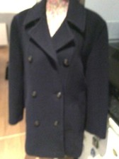 Viyella Navy D.b. Wool 50% Mohair 3/4 Coat Size So Soft Pristine S 12