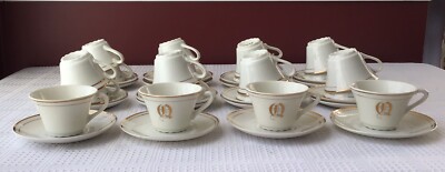 Lot Of 40 Piece Japanese Porcelain Demitasse Coffee Cups & Saucers, 3 Monogramed