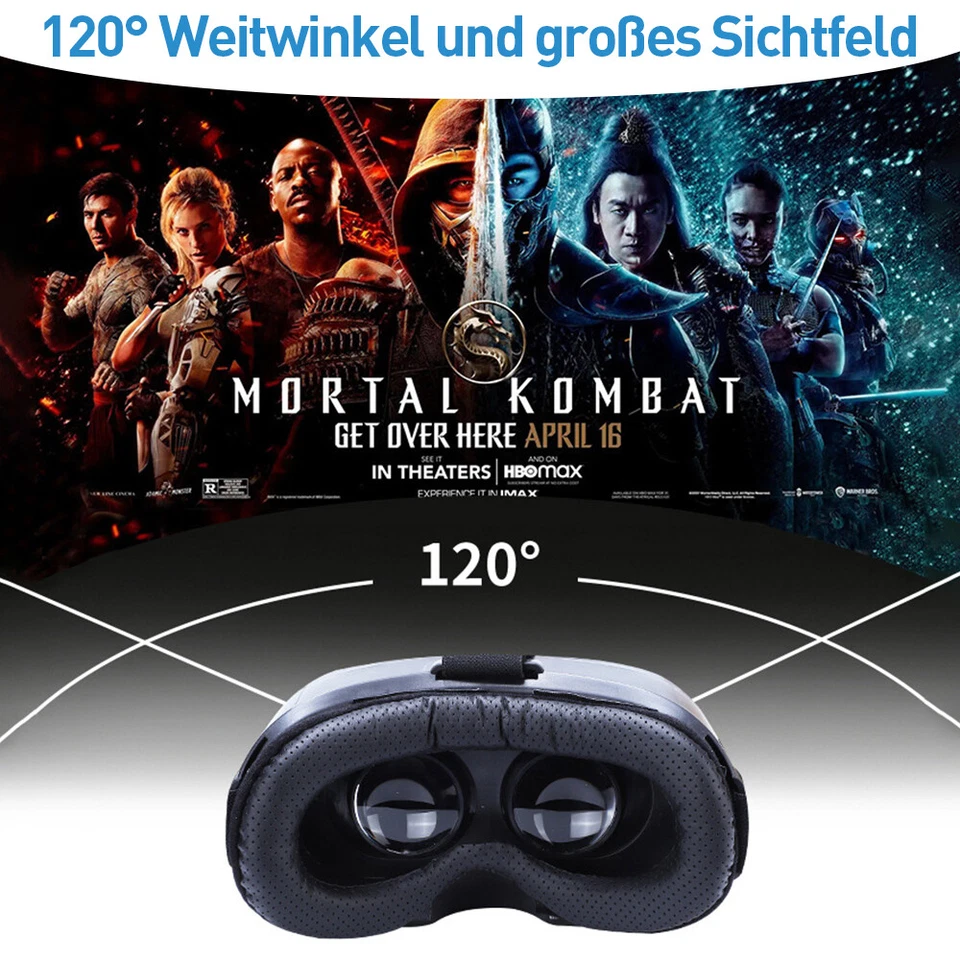 VR Brille Virtual Reality Headset 3D 120° für Smartphones Handy für Alle Handys - Bild 3 von 4