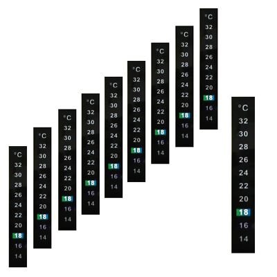 10x LCD Thermometer zum Aufkleben Temperaturstreifen selbstklebend