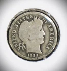 1913-P Barber Dime Silver Coin  F 426