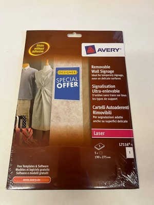 Avery abnehmbare Wandbeschilderung 5er Pack für Laser