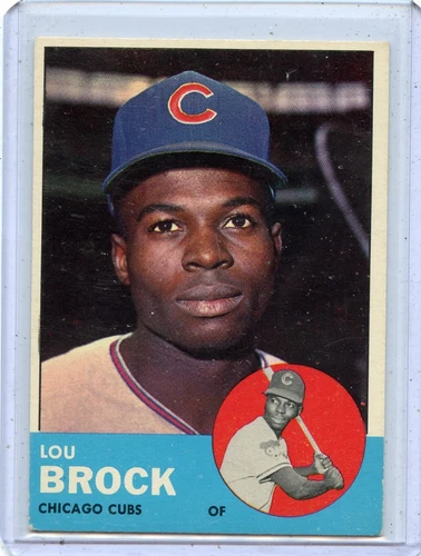 1963 TOPPS BASEBALL #472 LOU BROCK, CHICAGO CUBS, CARDINALS, HOF, 032022