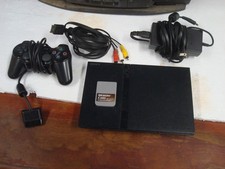 Sony PlayStation 2 Slim PS2 Black SCPH-77001 Console - Tested Memory Card