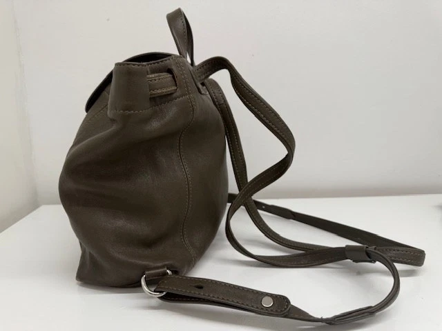 Authentic LONGCHAMP Olive Green Leather Backpack - Image 3 of 4