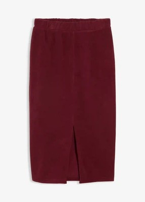 Neu Midirock aus Polarfleece Gr. 48/50 Dunkeelbeere Damen-Skirt Midi-Rock