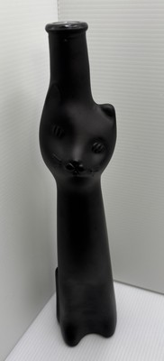 Happy Cat Shaped Mosel Riesling Matte Black Wine Bottle-Meow 13 Inches