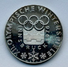 AUSTRIA Silver Proof 100 Schilling 1976 Insbruck Winter Olympic Games