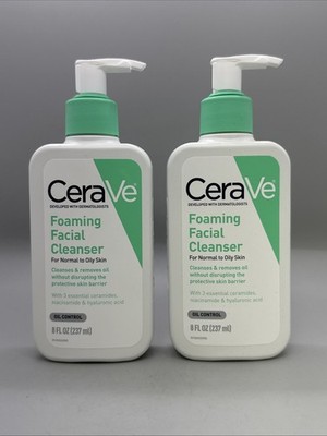 {Y11} CeraVe Foaming Facial Cleanser 8 Oz Lot Of 2
