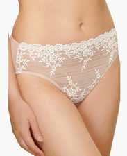 Wacoal L103321 Nude/Ivory Embrace Lace Hi Cut Brief Panty Size 7/L