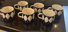 SARGADELOS F73 Azul Demitasse Cup Saucer set x6 