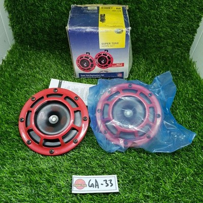 HELLA Super Tone Red Disc Horn Set 12V 500Hz 118dB Paar Made in India