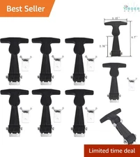 6 pcs Rubber Flexible Draw Latches T-Handle Hasp Lock for Hoods and Doors