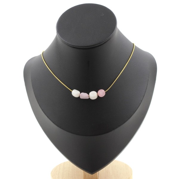 A Bijoux 4 Perlen Kunzite Collier Aus Brasilien-image