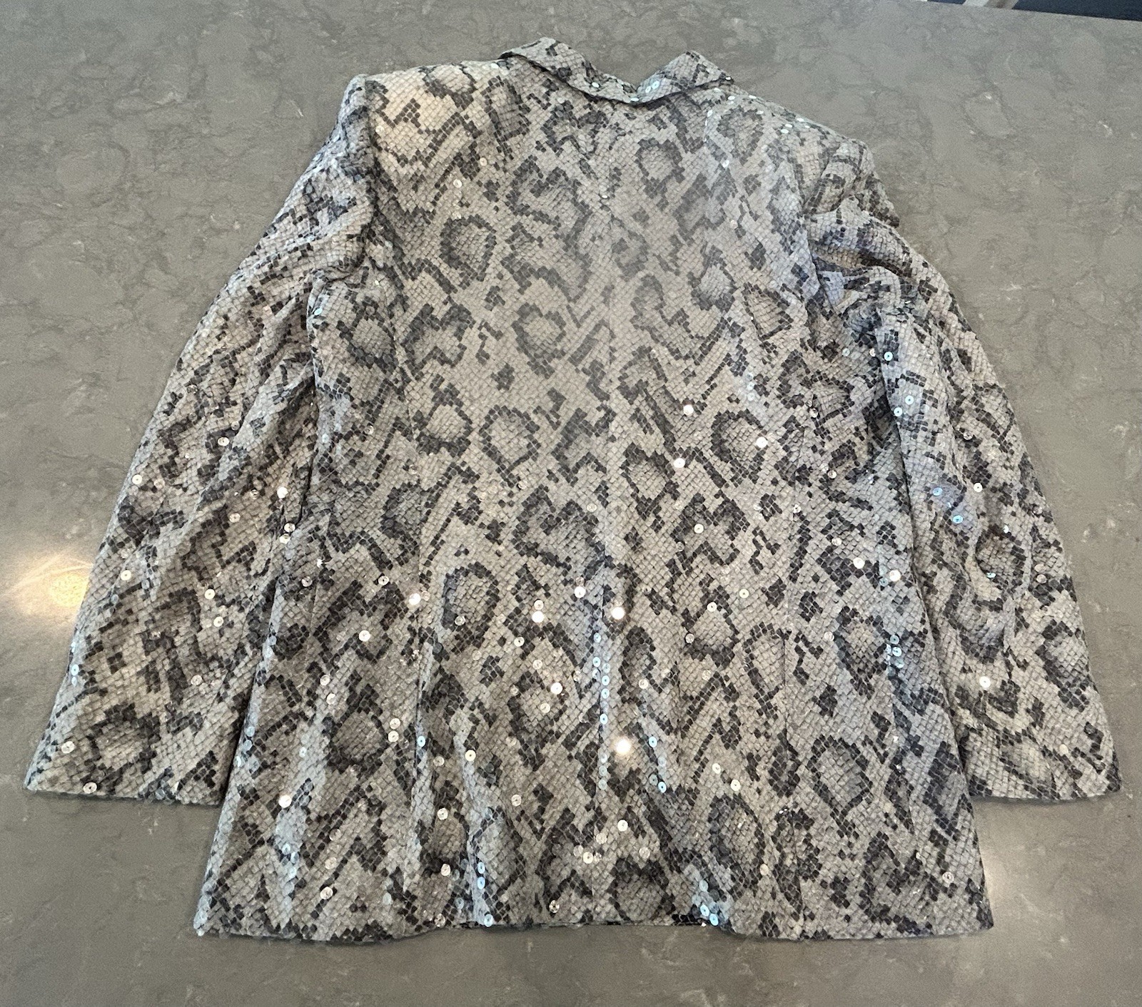 ESCADA Evening Jacket Womens 42 Python Print Sequ… - image 8