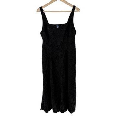 old navy linen dress Old Navy Women's Fit & Flare Sleeveless Linen-Blend Midi Dress - Black