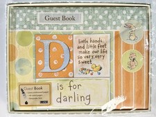 Lang D Is For Darling Guestbook Bound 40 Lined Pgs w/ Keepsake Box Baby Birth