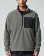 Timberland Mens large Gray Fleece Quarter-Zip...