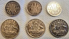 1938-43  AUSTRALIA  3, 3-Pence & 3, 6-Pence  92.5% Silver  See Details