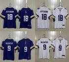 Duty-Free YOUTH'S Boys Vikings Justin Jefferson #18 McCarthy #9 Stitched Jersey
