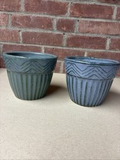 Coppia di fioriera in ceramica Roseville smaltata opaca