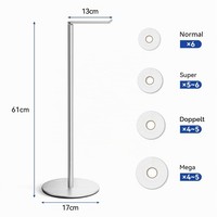 Toilettenpapierhalter Stehend Edelstahl Silber Freistehend 4 Rollen, FüR Bad
