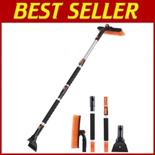 Extendable Snow Brush and Ice Scraper Combo | 360° Pivoting