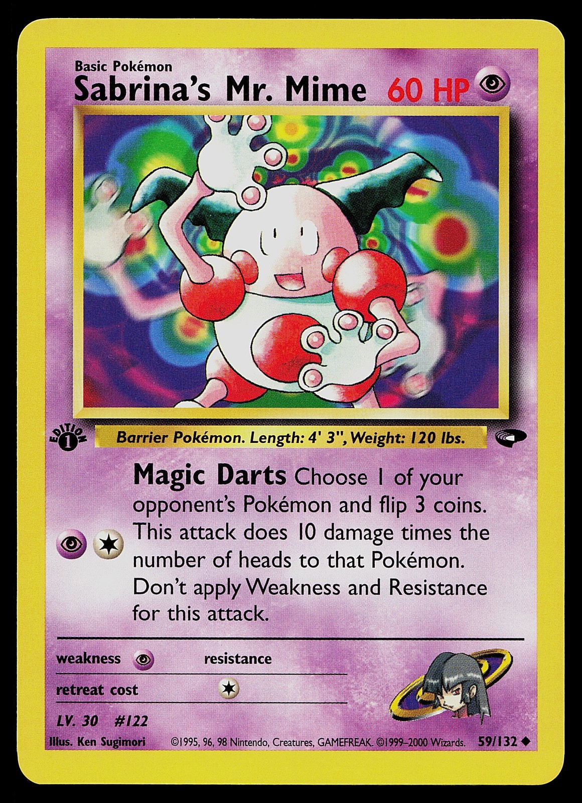 Pokemon Card - Sabrina's Mr. Mime Gym Challenge 59/132 Uncommon 1st Edition