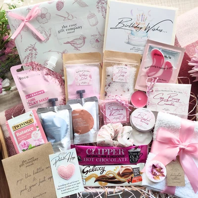 THE COSY GIFT COMPANY Pamper Hamper Gift for her Ladies Spa Gift Box Personalised Letterbox Gift Bday