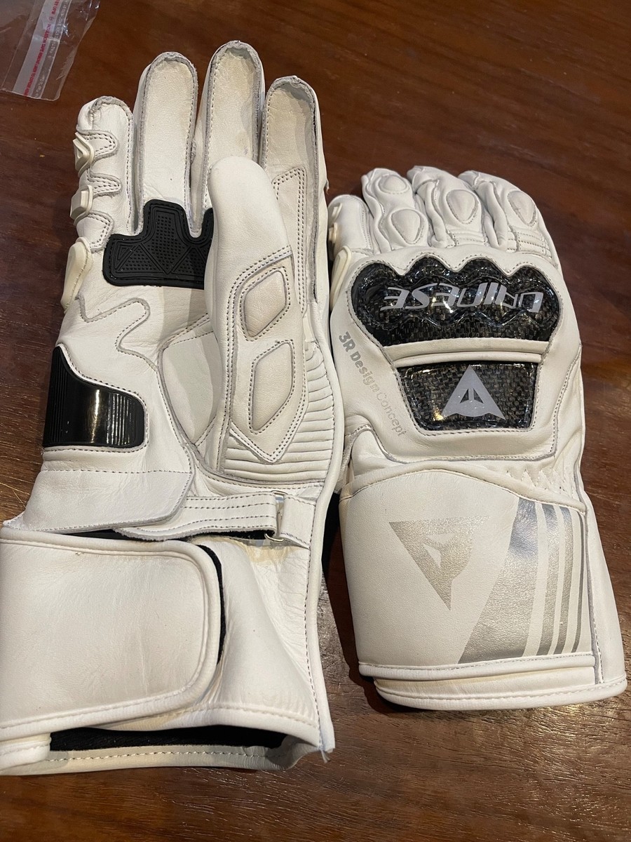 Dainese Druid 3 Motorcycle White Leather Gloves | eBay